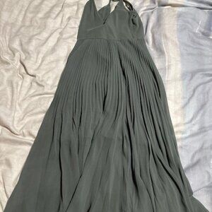 Wilfred Olive Green Pleated Midi Dress